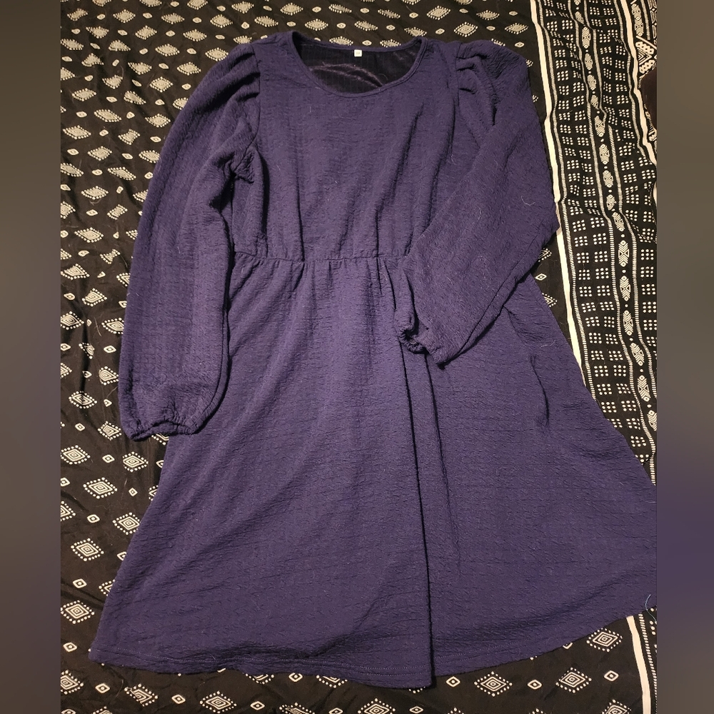 Navy Long Sleeve Dress